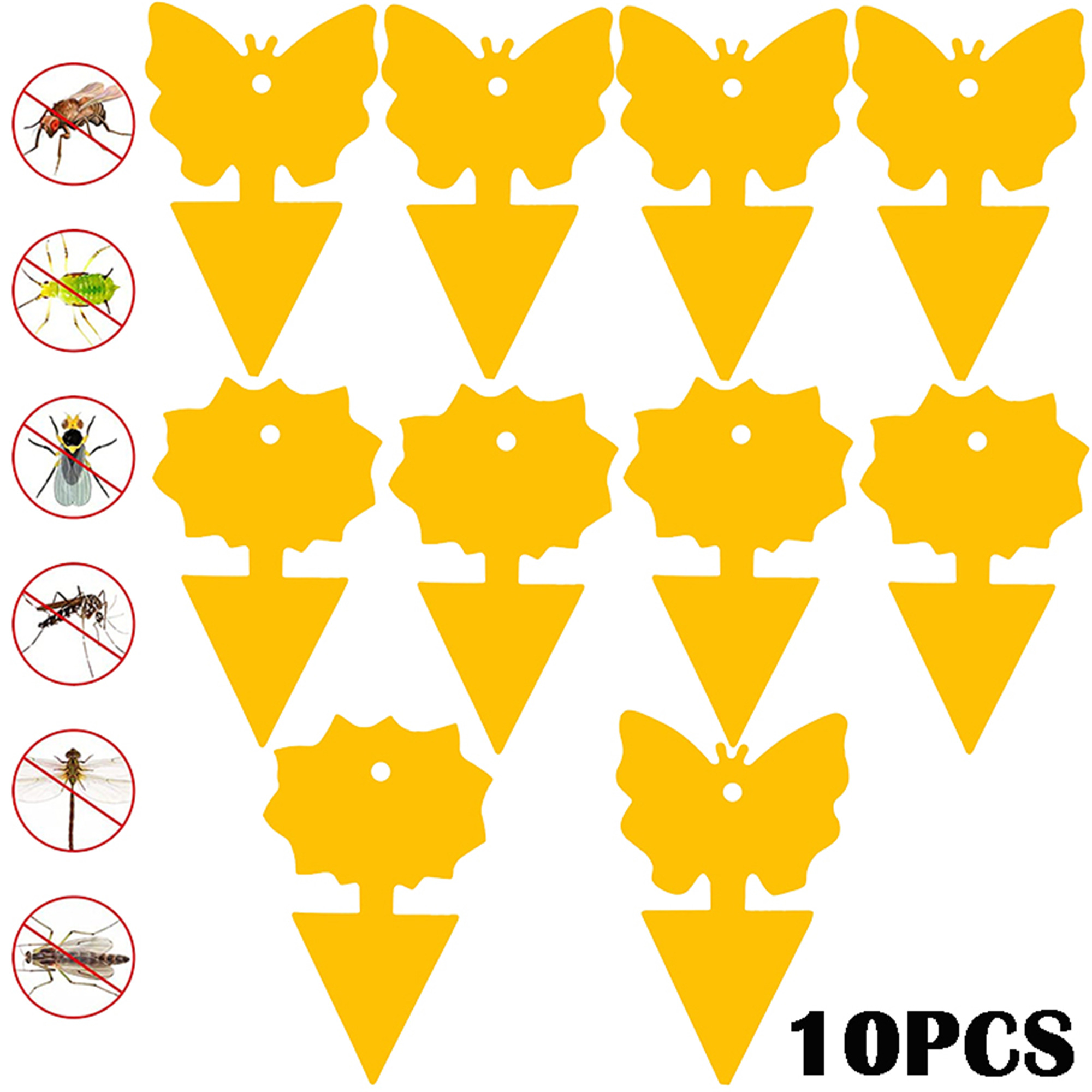 Elbourn 10Pcs Sticky Fruit Fly Trap - Fungus Gnat Traps Killer For Indoor and Outdoor - Flying Insect Traps Protect the Plant